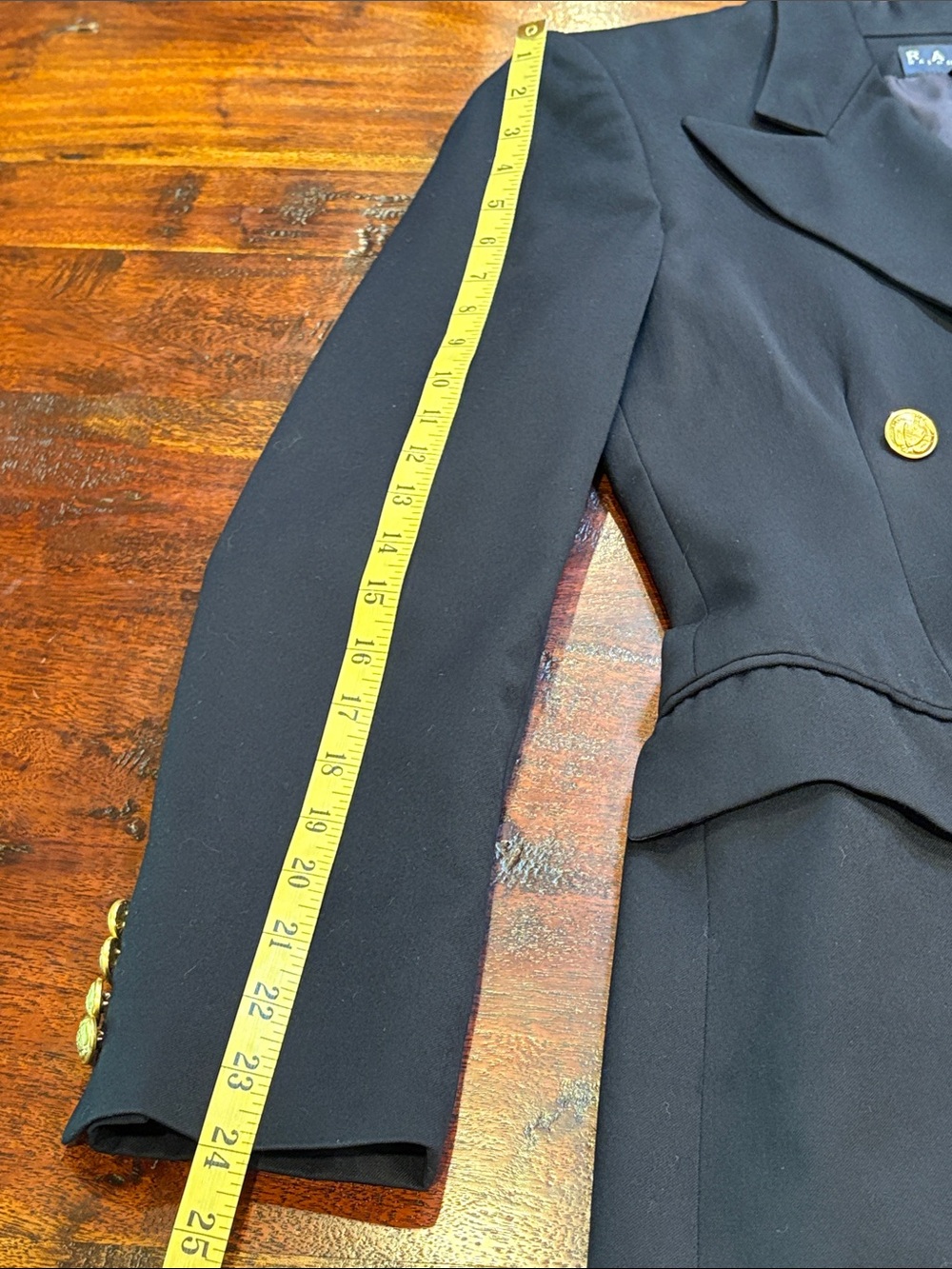 Vintage RALPH Ralph Lauren Navy Double-Breasted Blazer with Gold Buttons size 6 - Picture 13 of 15